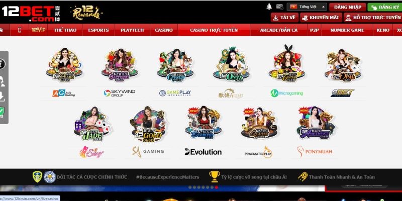 Casino live nổi tiếng tại hệ thống
