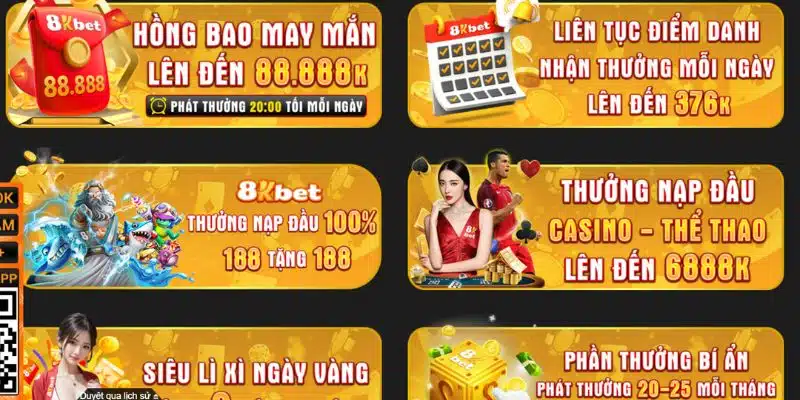 Khám phá nhà cái 8Kbet tặng tiền rất nhiều cho hội viên